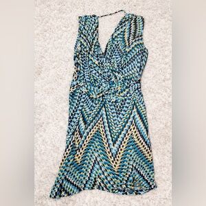 Cato Abstract Print Sleeveless Midi Dress Small